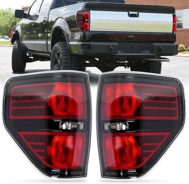 RANSOTO Tail Light Compatible with Ford F150 F-150 2009 2010 2011 2012 2013 2014 Rear Brake Lamp Taillight Left Driver and Right Passenger Side Smoked - Image 1